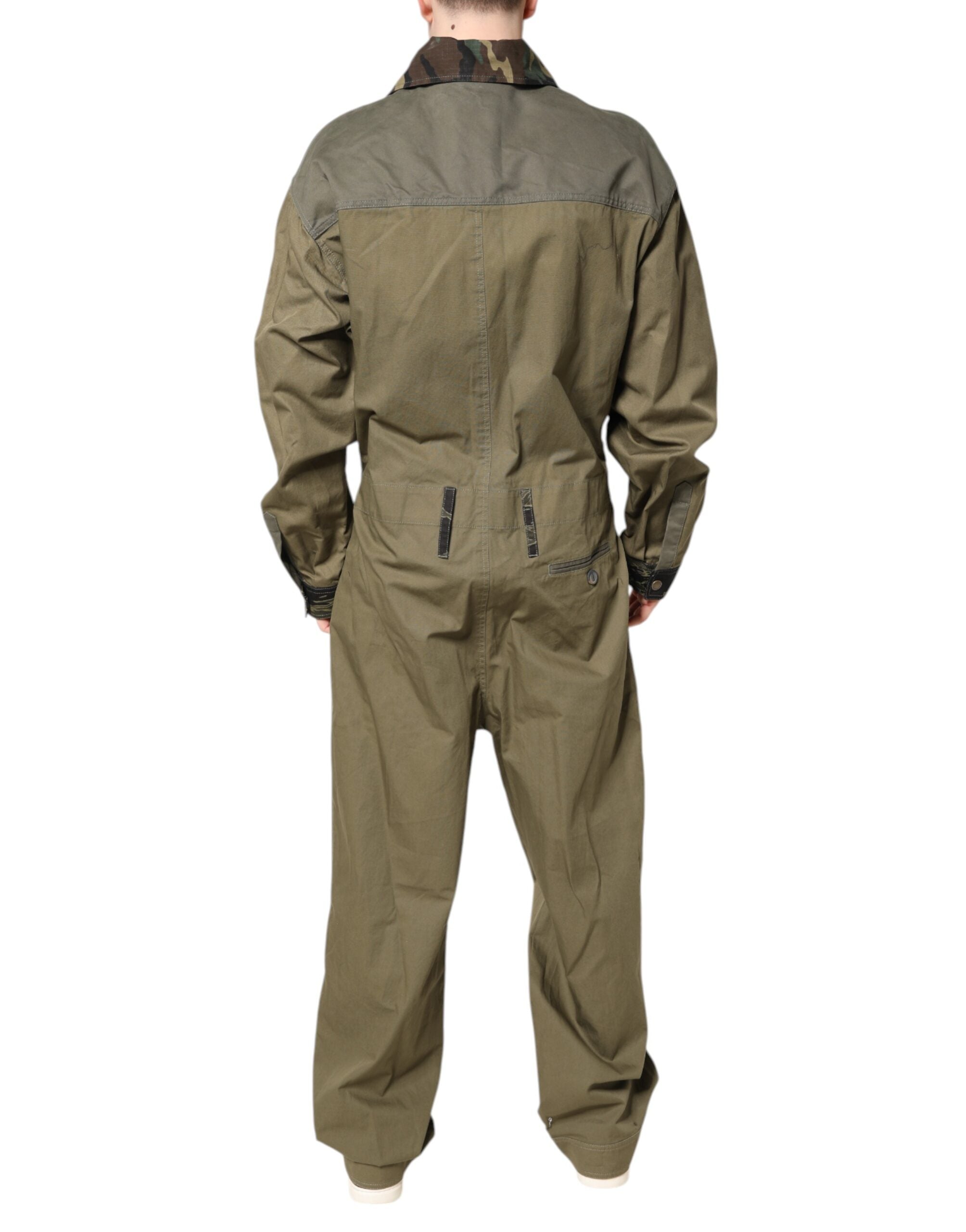 Dolce & Gabbana Brown Cotton Stretch Shirt and Trousers Leisure Set